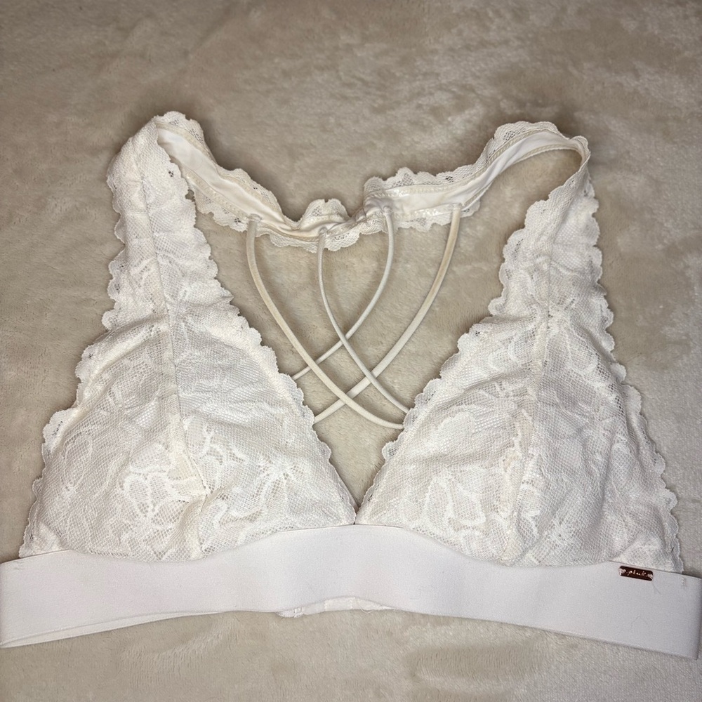 PINK Victoria's Secret White Lace Bralette